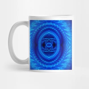 CIRCULAR NEON BLUE FLORAL FANTASY Mug